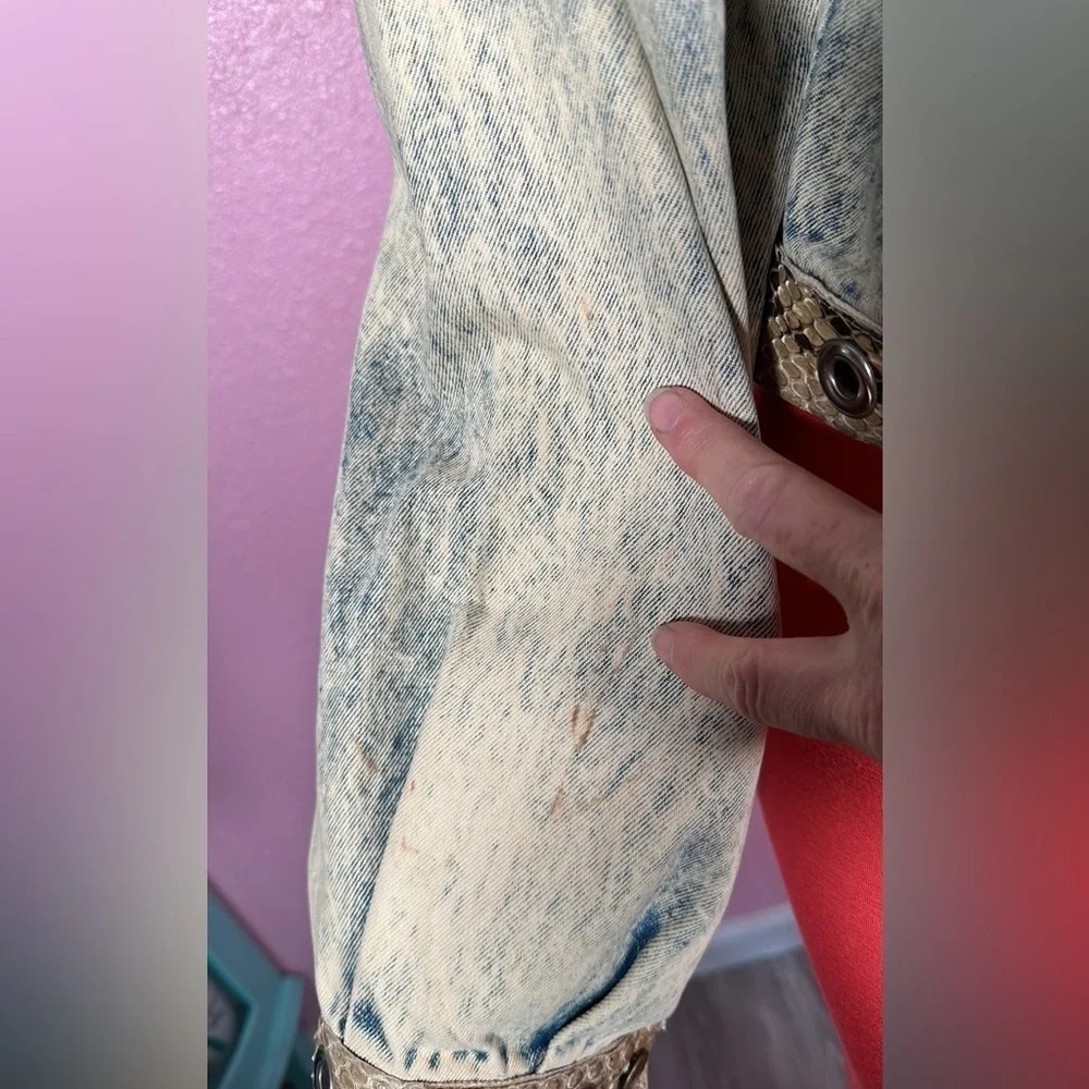 PYTHON SNAKE SKIN Leather one-of-a-kind distressed stonewashed Vintage